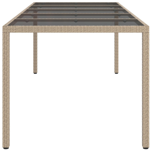 Mesa de Jantar para Jardim Bege 250x100x75 cm Vime PE M 4