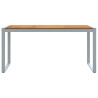 Mesa de Jantar Externa  Cinza 160x80x75 cm Aço e Madeira Sólida de Acácia 5