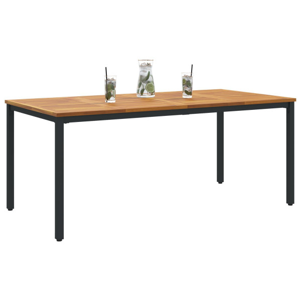 Mesa de Jardín  180x90x75 cm de Madera de Acacia Sólida y Metal M 3