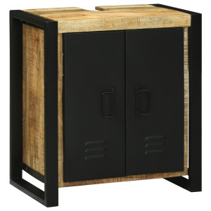 Gabinete para Lavabo 55x35x60 cm Madera Sólida de Mango Rústica H