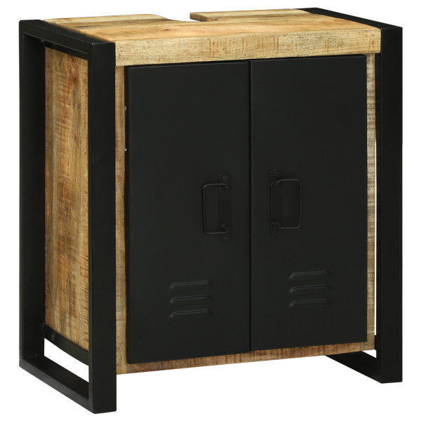 Gabinete para Lavabo 55x35x60 cm Madera Sólida de Mango Rústica M 2