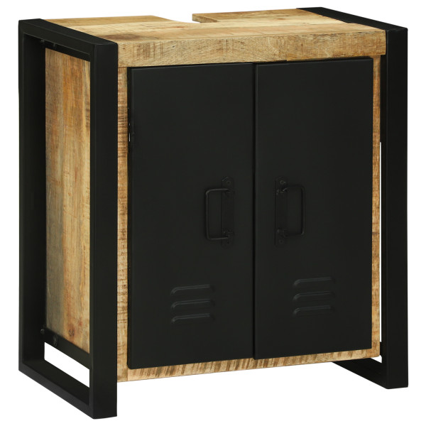 Gabinete para Lavabo 55x35x60 cm Madera Sólida de Mango Rústica M 3