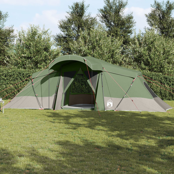 Carpa familiar  con ventanas en forma de domo verde para 6 personas. impermeable D