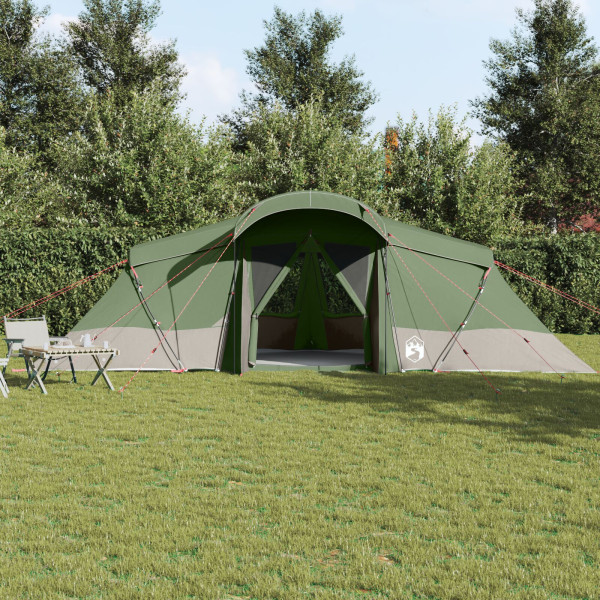 Carpa familiar  con ventanas en forma de domo verde para 6 personas. impermeable M 4