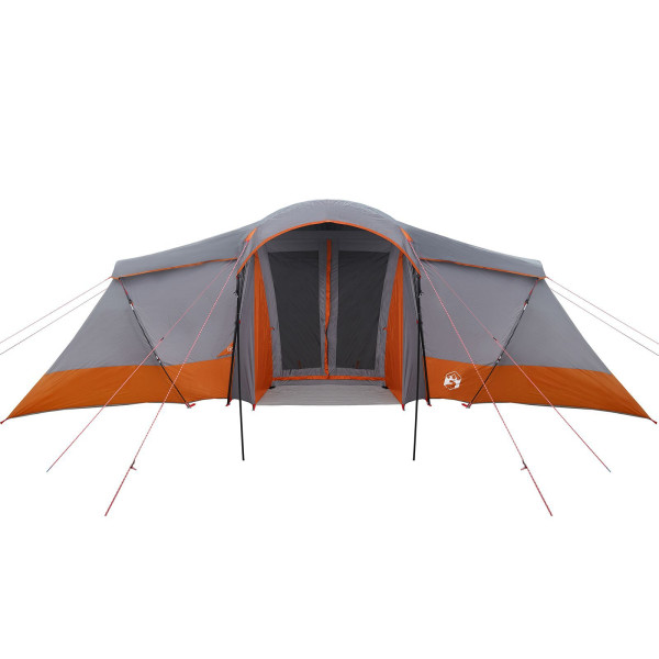 Tienda Familiar  con Ventanas Cúpula Gris y Naranja para 6 Personas Impermeable M 5