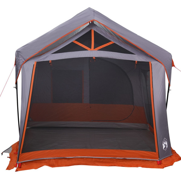 Carpa de Camping  con Ventanas Gris y Naranja para 10 Personas Impermeable M 4