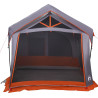 Carpa de Camping  con Ventanas Gris y Naranja para 10 Personas Impermeable 4