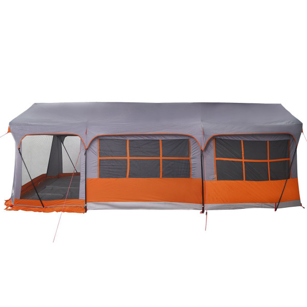 Carpa de Camping  con Ventanas Gris y Naranja para 10 Personas Impermeable M 5