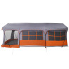 Carpa de Camping  con Ventanas Gris y Naranja para 10 Personas Impermeable 5