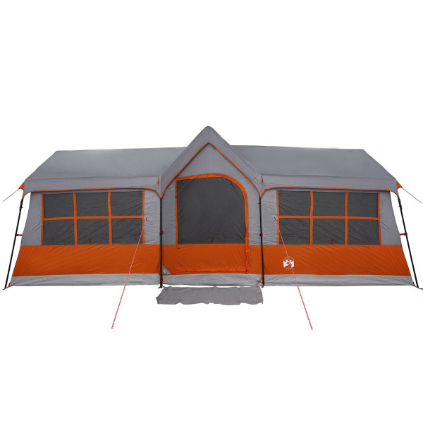 Tenda de Camping com Janelas Cinza e Laranja 12-Pessoas Impermeável M 5
