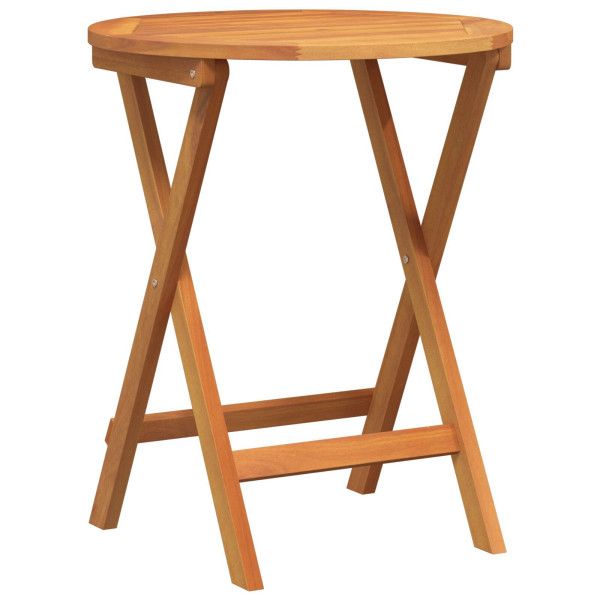 Mesa Plegable de Jardín Redonda Ø60x72 cm Madera Maciza de Acacia M 2