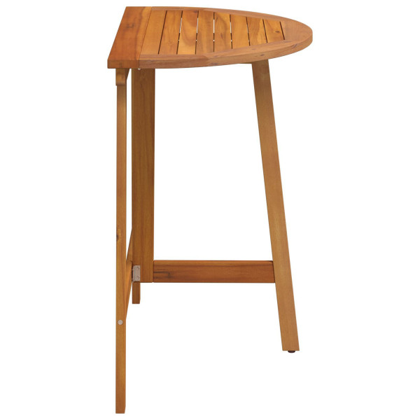 Mesa de Jardim Dobrável Meia-Retangular 78x46x75 cm Madeira Sólida de Acácia M 5