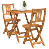 Bistro Plegable de 3 Piezas Madera Maciza Acacia 3