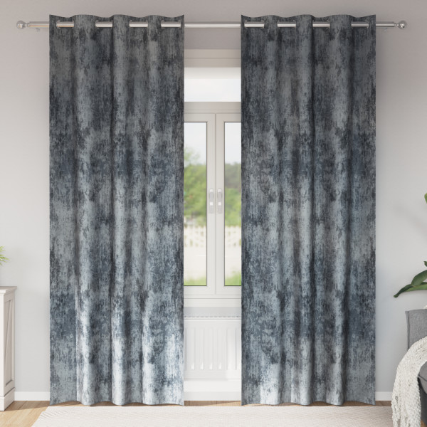 Cortinas de Terciopelo 2 pcs con Ojales Gris Plata 225x140 cm D