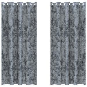 Cortinas de terciopelo 2 Pcs con Ojales Gris Plata 260x140 cm H