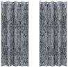 Cortinas de terciopelo 2 Pcs con Ojales Gris Plata 260x140 cm 2