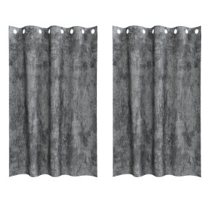 Cortinas 2 pcs con Ojales Gris 175x140 cm H