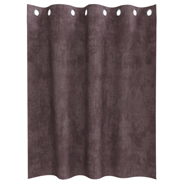 Cortinas de Veludo 2 Peças com Ilhós Castanho 140 x 140 cm M 5