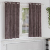 Cortinas de Veludo 2 pcs com Ilhós Castanho 175x140 cm 1