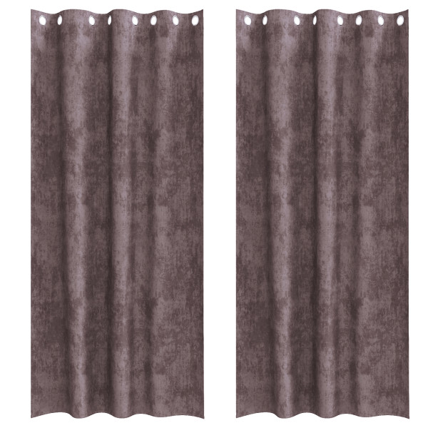 Cortinas 2 pcs con Ojales Marrón 225x140 cm M 2