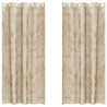 Cortinas de Terciopelo 2 pcs con Ojales Crema 260x140 cm 2