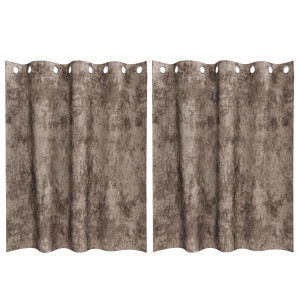 Cortinas de Terciopelo 2 pcs con Ojales Cappuccino 140x140 cm H