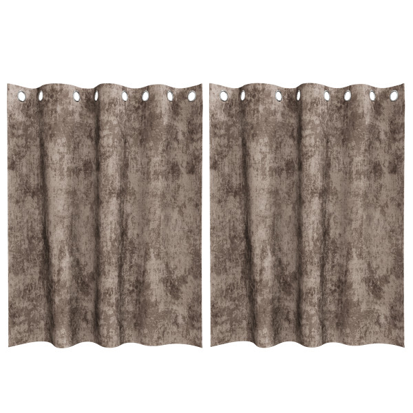 Cortinas de Terciopelo 2 pcs con Ojales Cappuccino 140x140 cm M 2