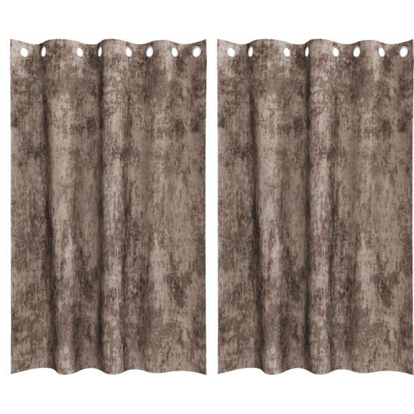 Cortinas con Ojales Cappuccino Poliéster 140 x 175 cm M 3