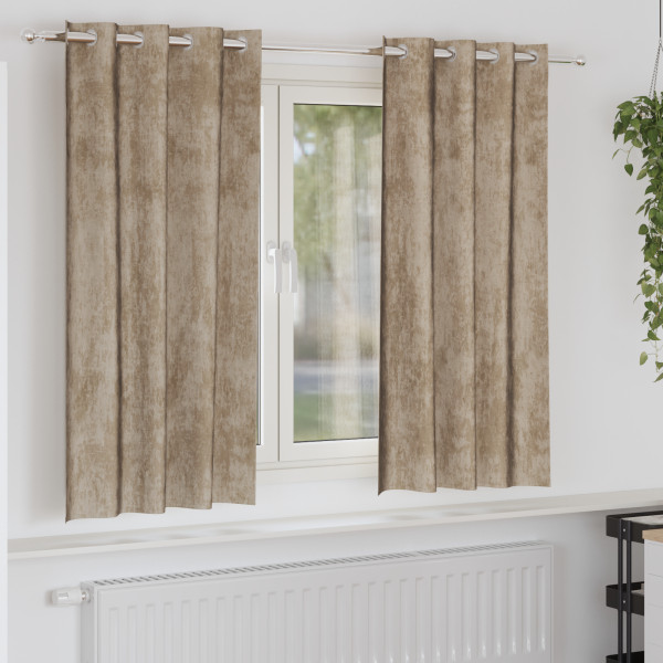 Cortinas de Terciopelo Champagne Poliéster 140 x 175 cm D