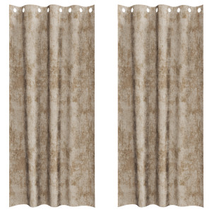 Cortinas de terciopelo 2 pcs con ojales Champagne 245x140 cm H