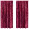 Cortinas de Veludo 2 pcs com Ilhós Vermelho Vinho 175x140 cm 2