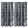Cortinas de Terciopelo 2 pcs con Ojetes Plateadas 140x140 cm 2