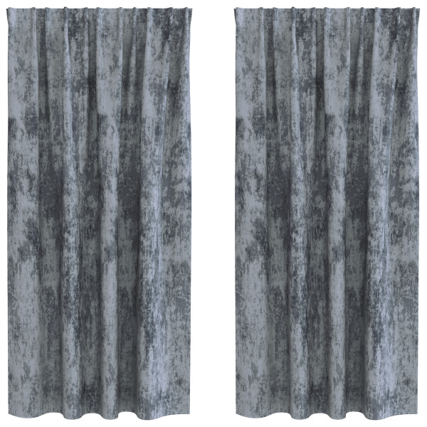 Cortinas 2 piezas con Ojetes Gris Plata 175x140 cm M 3