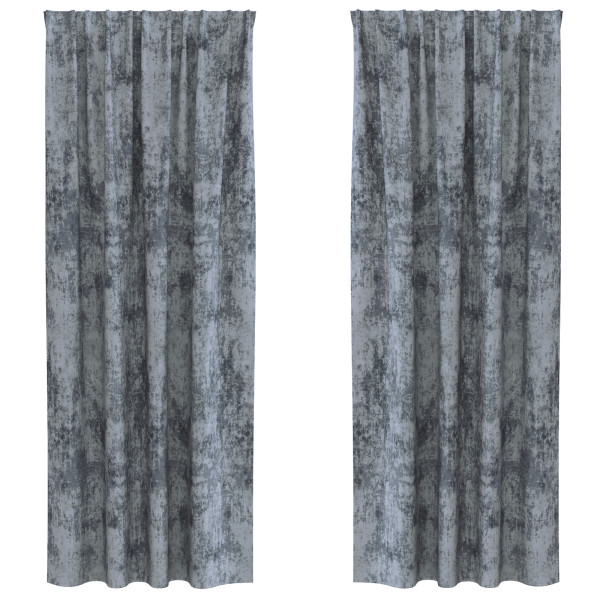 Cortinas de Terciopelo 2 pcs con Ojetes Gris Plateado 225x140 cm M 3