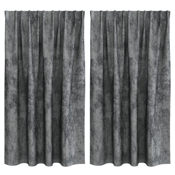Cortinas de Terciopelo 2 pcs con Ojetes Gris 140x140 cm M 2