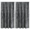 Cortinas de Terciopelo 2 pcs con Ojetes Gris 140x140 cm 2