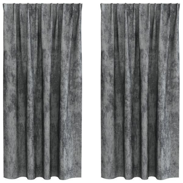 Cortinas 2 pcs con Ojetes Gris 175x140 cm M 3