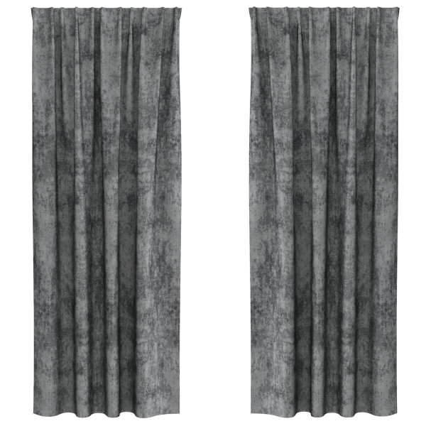 Cortinas 2 piezas con ojales gris 225x140 cm M 2