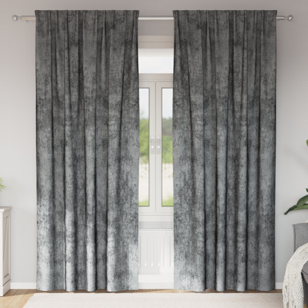 Cortinas de Terciopelo 2 pcs con Ojetes Gris 245x140 cm D
