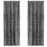 Cortinas de Terciopelo 2 pcs con Ojetes Gris 245x140 cm 2