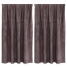 Cortinas de Veludo - 2 Peças com Ilhós Castanho 140x140 cm 2