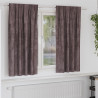 Cortinas de Veludo 2 peças com Ilhós Marrom 175x140 cm 1