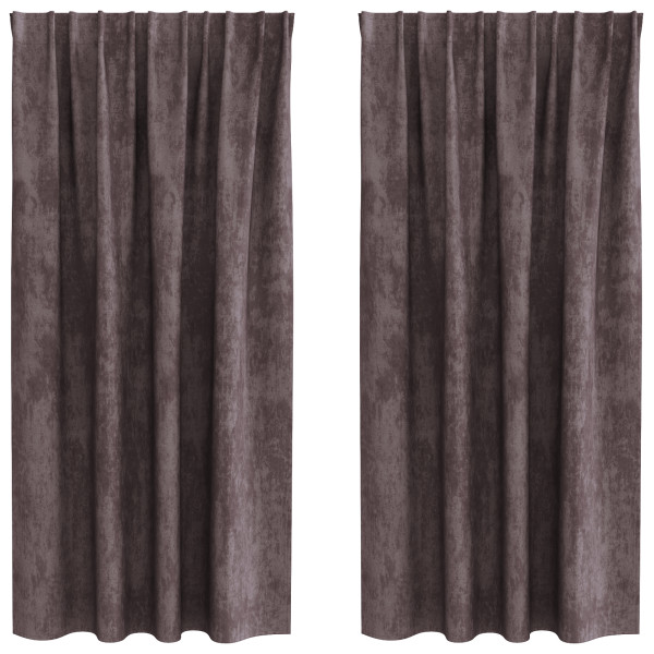 Cortinas de Terciopelo 2 pcs con Ojetes Marrón 175x140 cm M 2