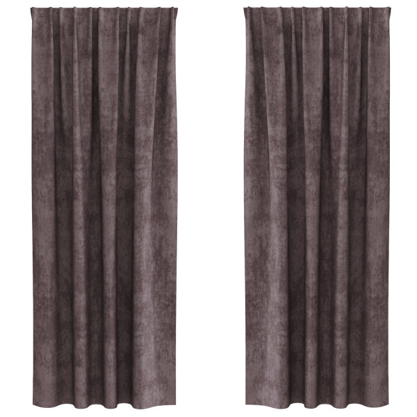 Cortinas de Veludo 2 pcs com Ilhós Castanho 225x140 cm M 3