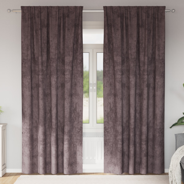 Cortinas de 2 piezas con ojales Marrón 260x140 cm D