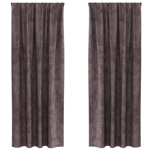 Cortinas de 2 piezas con ojales Marrón 260x140 cm H