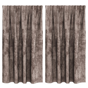Cortinas de Veludo 2 peças com Ilhós Cappuccino 140x140 cm H
