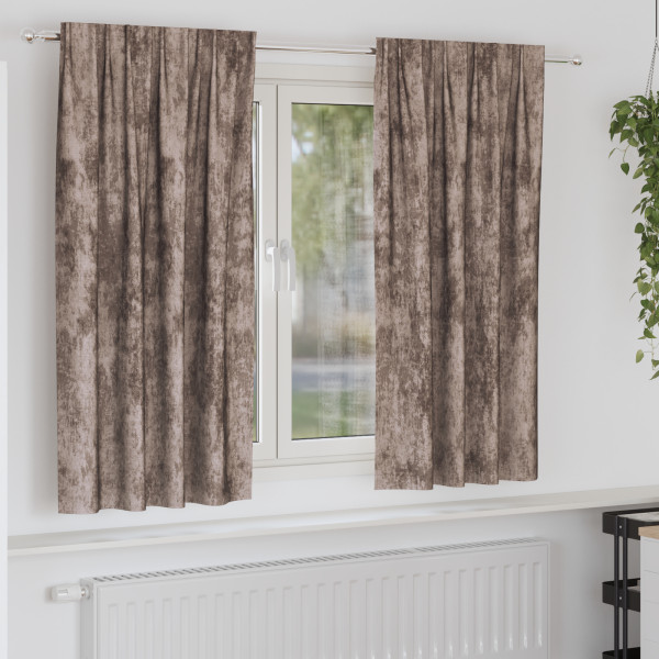 Cortinas de terciopelo 2 pcs con ojales cappuccino 175x140 cm D