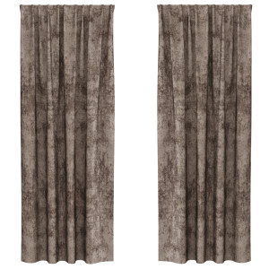 Cortinas de Veludo 2 pcs com Olhais Cappuccino 260x140 cm H