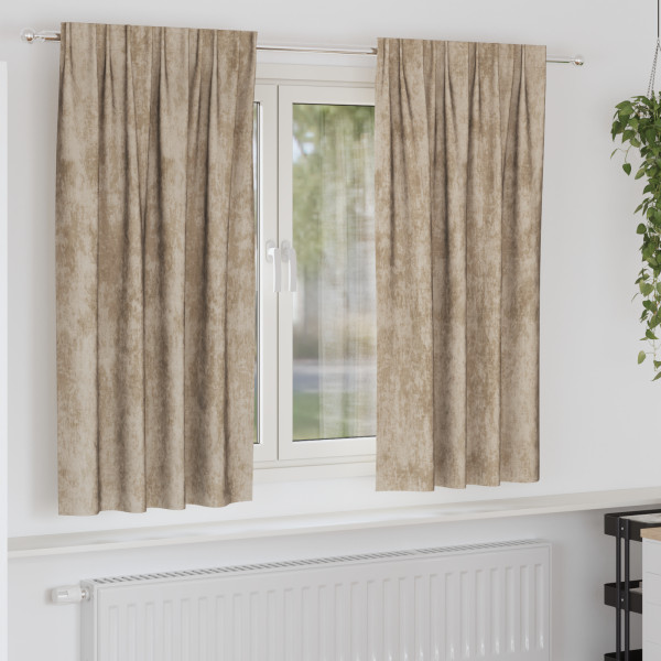 Cortinas de Terciopelo 2 pcs con Ojetes Champagne 175x140 cm D